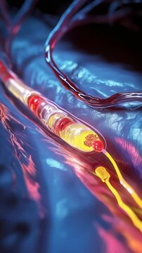 Vertical video Cath Lab Technology, 3D Animation of Angioplasty and Stent Placement