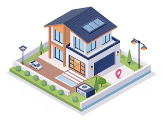 vector isometric of house