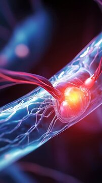 Vertical video Cath Lab Technology, 3D Animation of Angioplasty and Stent Placement