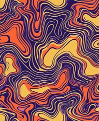 Colorful Abstract Wavy Pattern with Bold Lines and Vibrant Hues
