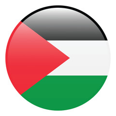 Palestine flag. Palestine circle flag logo icon computer vector illustration design. 3d flag.