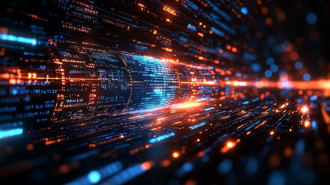 Dynamic Abstract Background of Programming Code in Motion