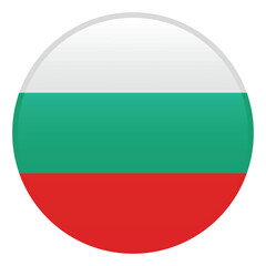 Bulgaria flag. Bulgaria circle flag logo icon computer vector illustration design. 3d flag.