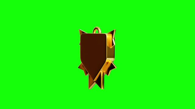 3D Video Greenscreen Gold and blue clash royale badge perfect for gaming tournaments, esports events, digital gaming platforms, merchandise, and social media graphics.