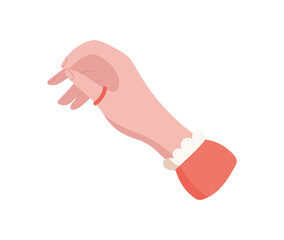 Female hand gesture icon. Flat graphic symbol of a hand character. Represents a sign of communication, human connection, and expression. Ideal for various projects, this isolated illustration serves
