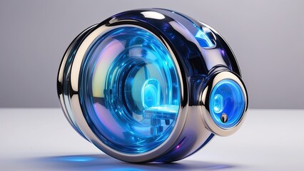 1. **Digital Security Concept: Transparent Padlock with Glowing Background**