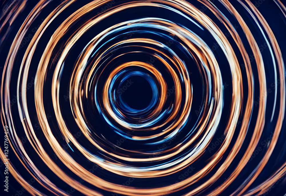Poster colorful circular lines dark abstract blue background line futuristic technology round tech graphic 
