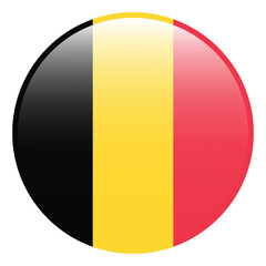 Fototapeta premium Belgium flag. Belgium circle flag logo icon computer vector illustration design. 3d flag.