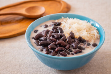 Black bean and sweet sticky rice in coconut milk, Thai dessert .