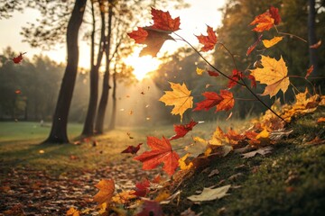 Brisk Autumn Leaves Dancing: Candid Nature Photography