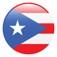 Puerto Rico flag. Puerto Rico circle flag logo icon computer vector illustration design. 3d flag.