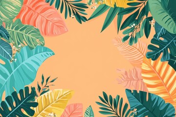 Naklejka premium Tropical leaves background jungle leaf garden