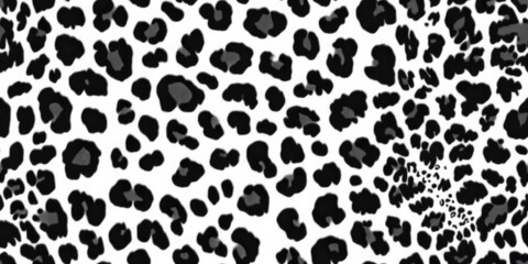 Obraz premium Black and White Leopard Print Pattern for Textile and Fashion Designs