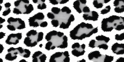 Black and White Leopard Print Pattern Fabric for Fashion Design