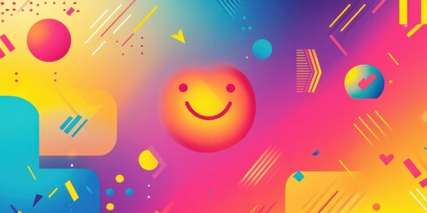 Fototapeta premium Happy Smiley Face Abstract Colorful Background Design