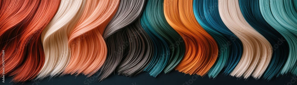 Poster a vibrant wave of colorful abstract shapes creating visual harmony.