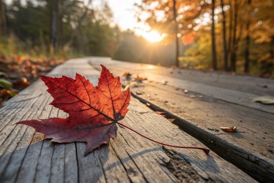 Crimson Sunset Panetela: Deep Focus Photography of a Vibrant Autumn Leaf