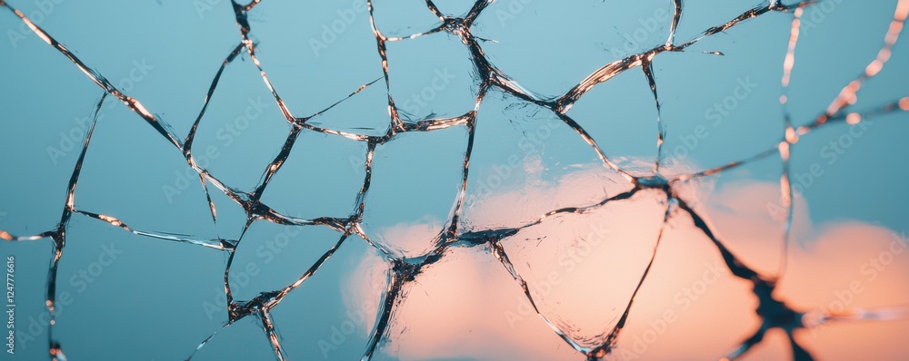 Poster close-up of a cracked surface with diffused light reflection.