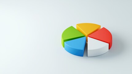 Colorful isometric pie chart representation digital art modern design