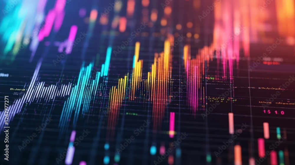 Aufkleber vibrant data visualization with colorful graphs and charts