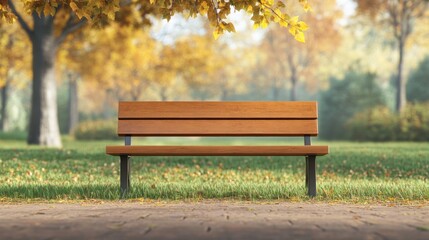 Serene Autumn Park Bench: A Moment of Tranquility