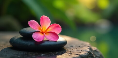 Gentle warmth of frangipani in a hot stone treatment, hot stone therapy, frangipani, spa