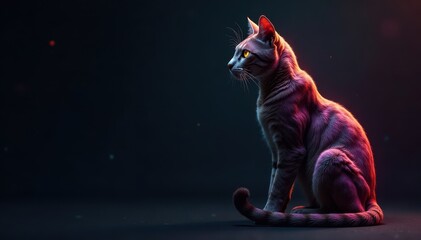 Majestic feline form sits alone in stark contrast, predator, beauty, big cat