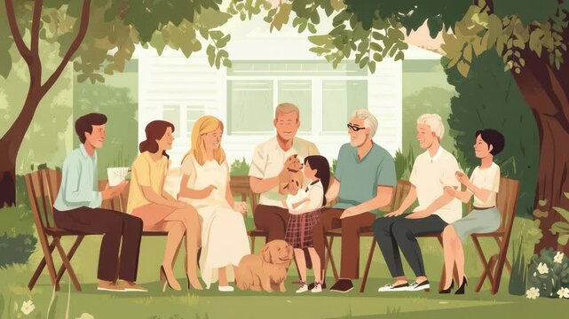 Family Gathering in the Backyard: A Summer Afternoon of Joy and Togetherness