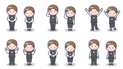 ウェイターウェイトレスの男女 01