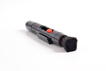 Cleaning brush for camera and electronic isolated on white background