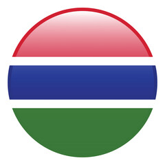 Gambia flag. Gambia circle flag logo icon computer vector illustration design. 3d flag.
