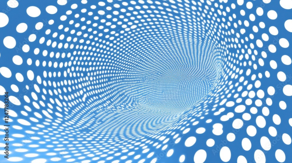 Poster abstract blue background with circles in a flowing pattern design