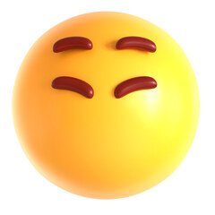 Fototapeta premium mute face emoji 3d icon illustration