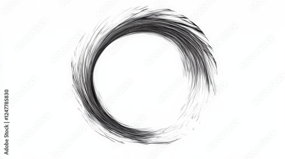 Poster elegant abstract circle design with brush stroke texture elements