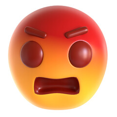 Fototapeta premium angry face emoji 3d icon illustration