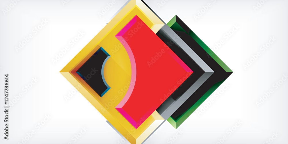 Poster geometric design abstract background - circles and triangles
