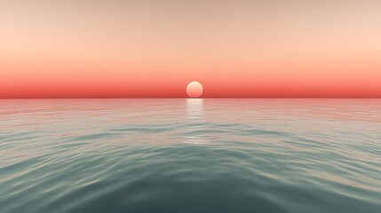 Obraz premium Serene Sunset Over Calm Ocean Waters