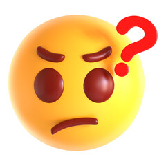 confused face emoji 3d icon illustration