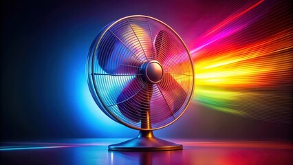 Vibrant spinning fan with dynamic energy, speed and velocity , kinetic power