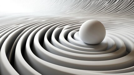 Naklejka premium Sphere in Concentric Circles: A Study in Form and Space