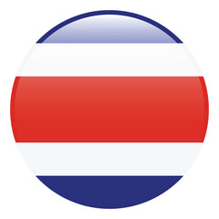 Costa Rica flag. Costa Rica circle flag logo icon computer vector illustration design. 3d flag.