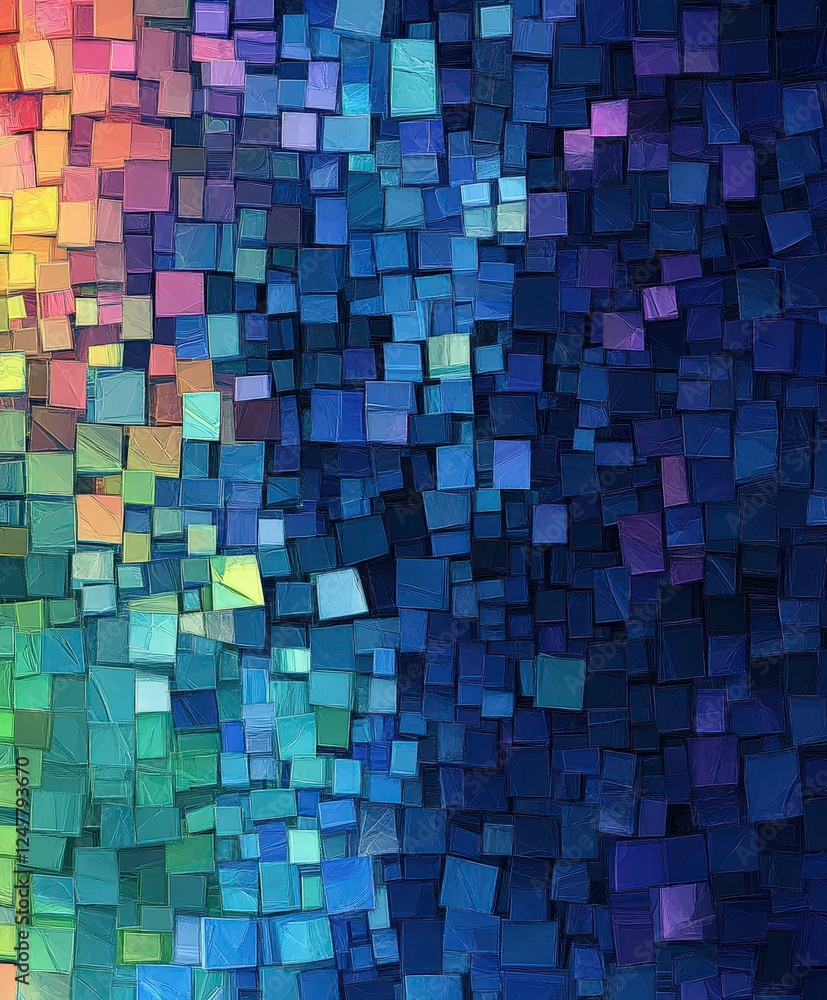 Poster colorful abstract background with mosaic textures and patterns