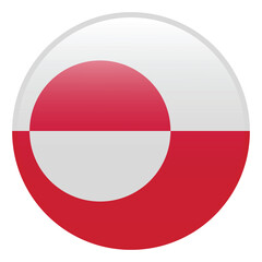 Greenland flag. Greenland circle flag logo icon computer vector illustration design. 3d flag.