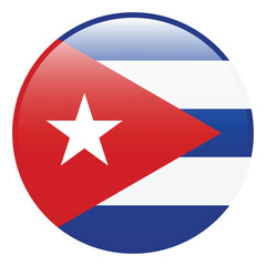 Cuba flag. Cuba circle flag logo icon computer vector illustration design. 3d flag.