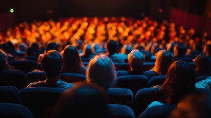 Movie Theater Audience Watching Film Performance