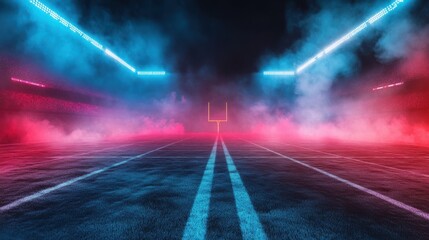 Neon Football Field Night Game Background Image