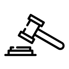 prosecutors gavel cut line icon