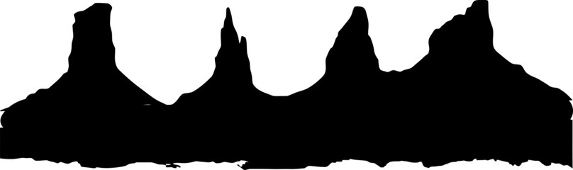 Grand canyon landscape silhouette