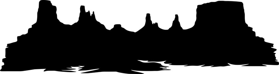 Grand canyon landscape silhouette