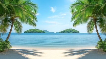 Serene Tropical Beach Paradise Idyllic Island Getaway Vacation Scene Summer Holiday Seascape